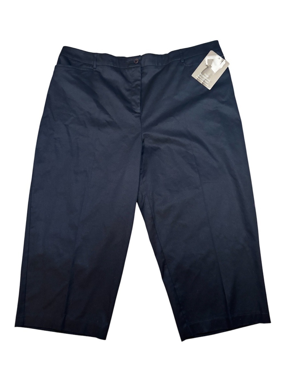 NWT, SAG Harbor Stretch Crop Pants, 22W, Slimming Solution, Navy Blue, Summer